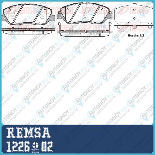 Колодки дисковые передние Hyundai SANTA FE 2.2 CRDi 2.7i V6 1226.02