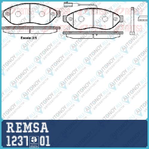 Колодки дисковые передние Fiat Ducato 06- 1237.01
