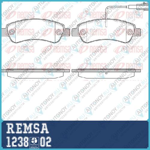 1238 02_колодки дисковые задние_ Fiat Ducato 2.3JTD 14> 1238.02