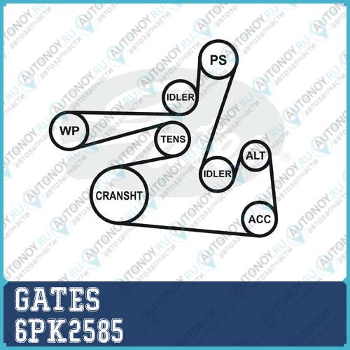 Поликлиновой ремень 6PK2585 (8653-10506)