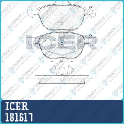 Колодки ТОРМ FRD FOCUS C-Max 03-07/ C-Max 07-/ FOCUS II 04-/ MAZ 3 5 04- / ПОДХОДИТ ДЛЯ VOLVO S40 II V50 C30 C 181617