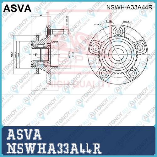 СТУПИЦА ЗАДНЯЯ С КОЛЬЦОМ АБС NSWHA33A44R