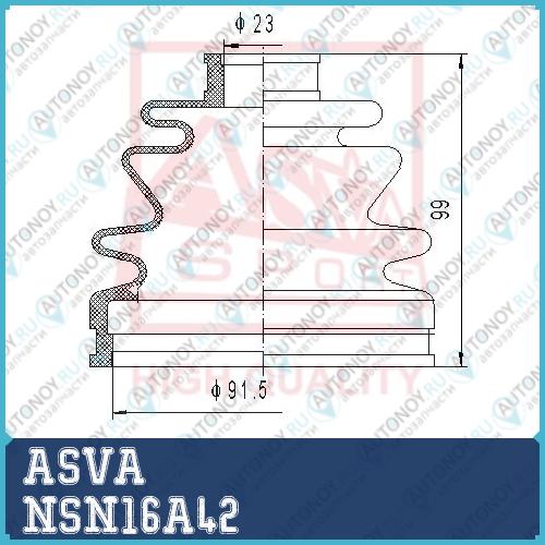 Шрус НАРУЖНИЙ 22x55x25 (ALMERA N16 GG15DE EURO) ASVA [12] NSN16A42