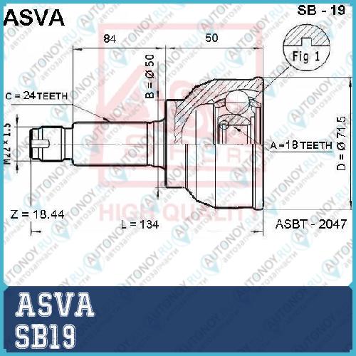 Шрус НАРУЖНЫЙ 18X50X24 SB19