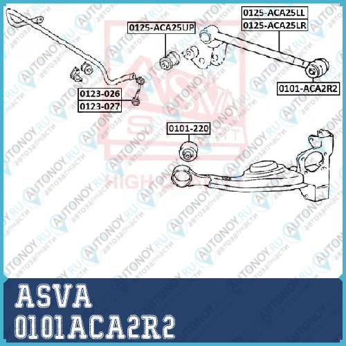 САЙЛЕНБЛОК ЗАДНЕЙ НИЖНЕЙ ПОПЕРЕЧНОЙ ТЯГИ ASVA 0101-ACA2R2