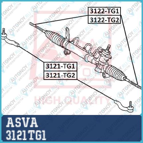 Наконечник РУЛЕВОЙ ЛЕВЫЙ ASVA 3121-TG1