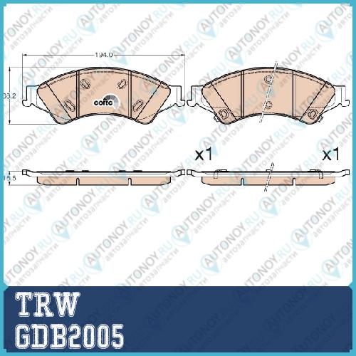 Колодки передние Ford RangeR 2011- GDB2005