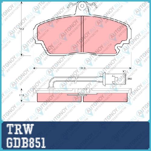 Колодки передние Honda LEGEND 88-90 GDB851