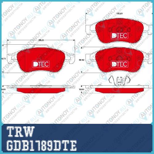 Колодки передние Renault DUSTER FLUENCE Megane III GDB1789DTE