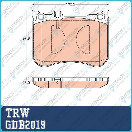 Колодки передние Mercedes SL350-SL500 (R231) 1/12- спорт версия GDB2019
