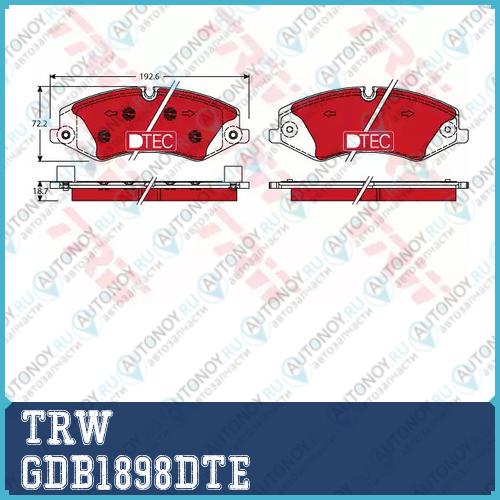 Колодки передние ПОДХОДИТ ДЛЯ Land Rover DISCOVERY IV RANGE ROVER III SPORT GDB1898DTE