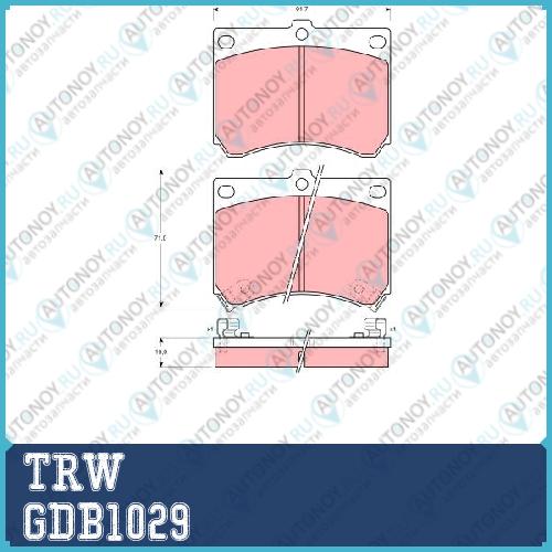 Колодки передние Mazda 323 89-98 GDB1029