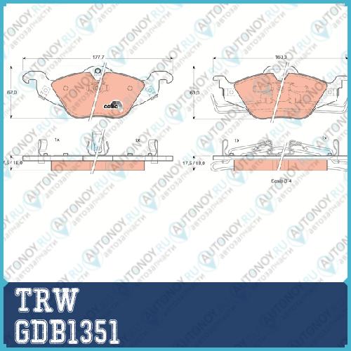 Колодки передние OPEL ASTRA G GDB1351