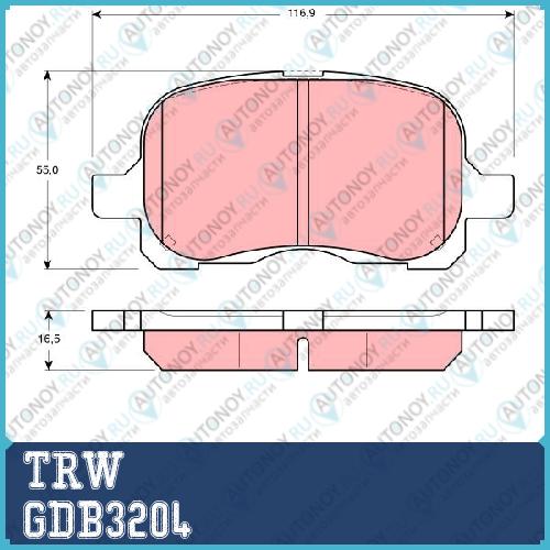 Колодки передние Toyota COROLLA E11 GDB3204