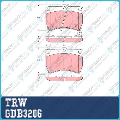 Колодки тормозные дисковые GDB3206