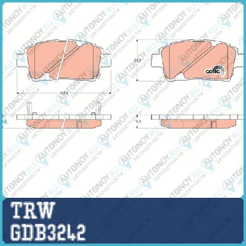 Колодки передние Toyota YARIS (P1) GDB3242