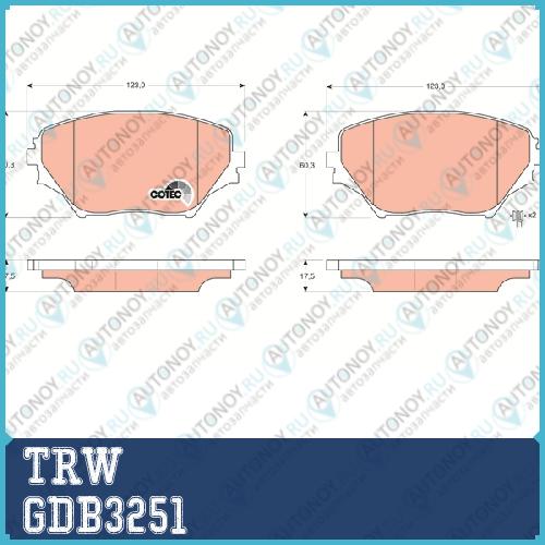 Колодки передние Toyota RAV4 II GDB3251