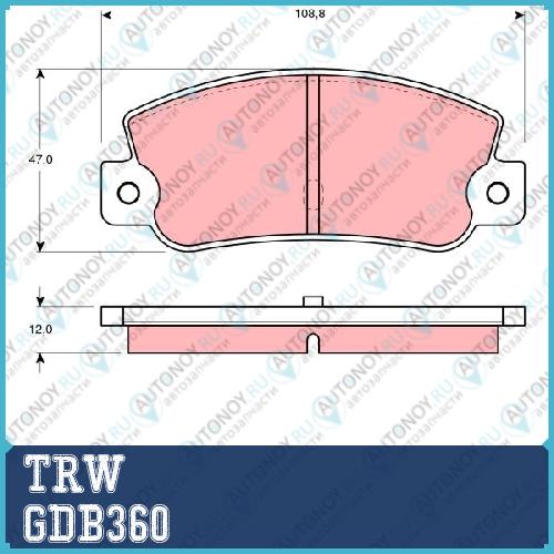 Колодки задние Fiat CROMA GDB360