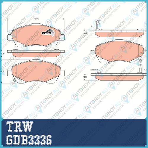 Колодки передние Toyota AVENSIS (T25) GDB3336