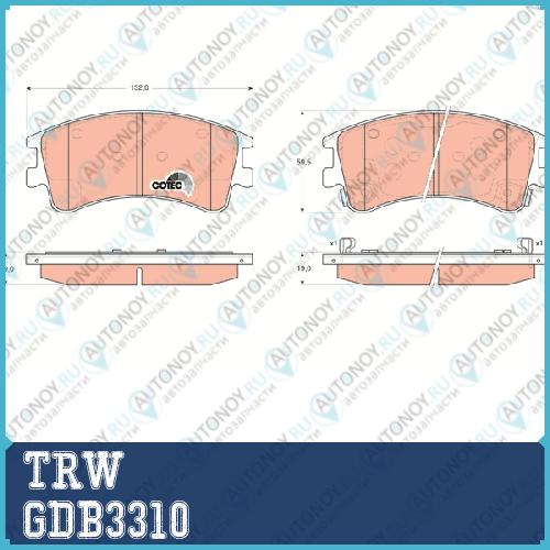 Колодки передние Mazda 6 (GG GY) GDB3310