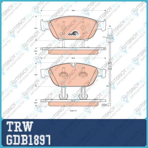 Колодки передние Audi A6 (C7) A7 (4GA) GDB1897