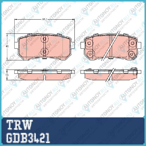 Колодки задние Kia CEED II Cerato II Hyundai IX35 IX20 I30 Sonata V-VI GDB3421