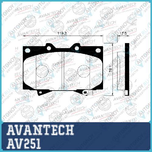 Тормозные колодки Avantech AV251