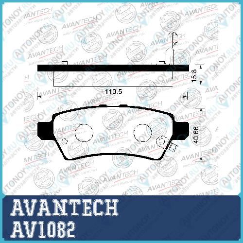Тормозные колодки Avantech AV1082