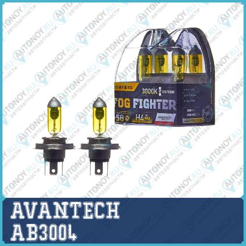 Лампа высокотемпературная Avantech H4 12V 60/55W (120/110W) 3000K комплект 2 шт AB3004