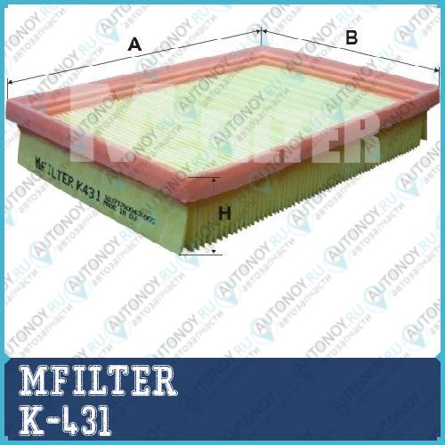 Mfilter-Фильтр воздушный Kia Pride 11 13 90- K-431