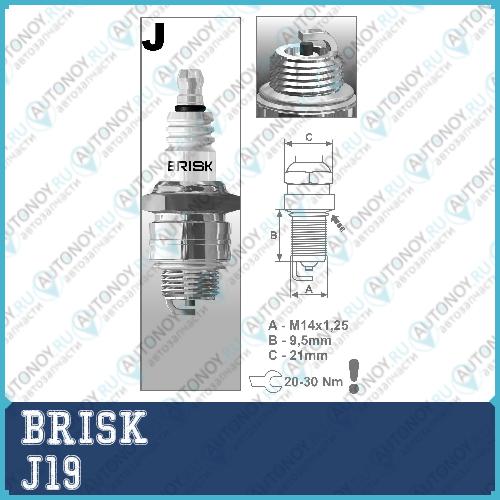 Свеча зажигания GARDEN J19 (3044)