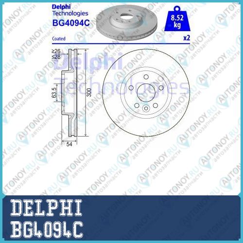 Диск тормозной (2шт в уп) BG4094C