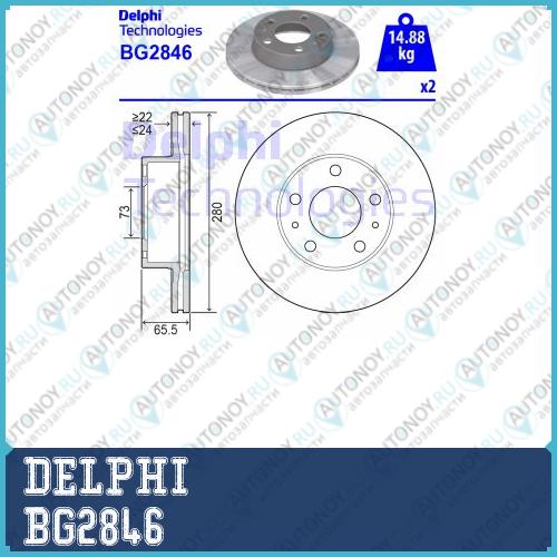 Диск тормозной передний Fiat DUCATO (230 250) 280мм BG2846