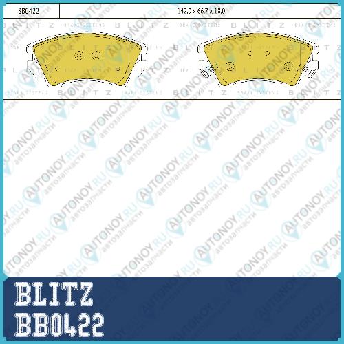 Колодки тормозные дисковые BB0422