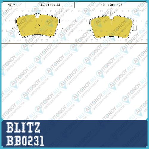 Колодки тормозные дисковые передние Mercedes W203 00-> BB0231