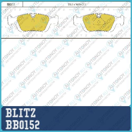 Колодки тормозные дисковые передние BMW 3(E36) 95-> BB0152