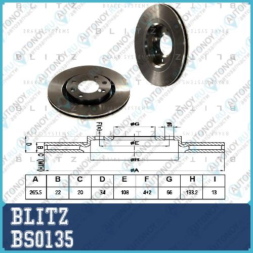 Диск тормозной BS0135