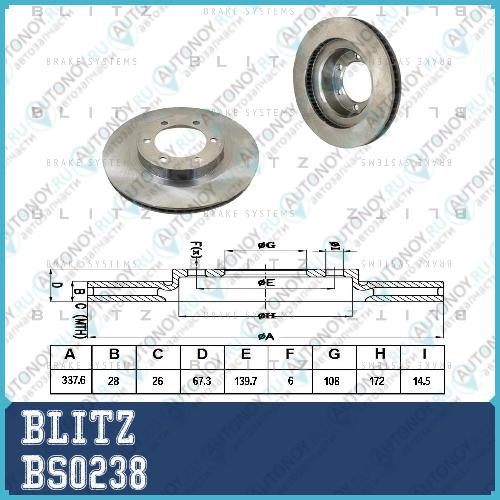 Диск тормозной BS0238