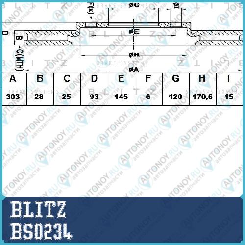 Диск тормозной BS0234