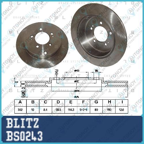 Диск тормозной BS0243