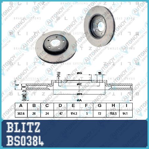 Диск тормозной BS0384