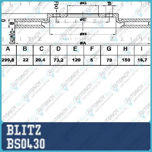 Диск торм.пер.вентил. BS0430