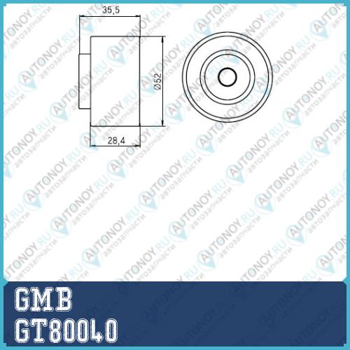 Ролик Грм опорный Mazda 323 VI 626 IV-V MPV II MX-6 II Premacy (CP) 1.8-2.0 (93-05) GT80040