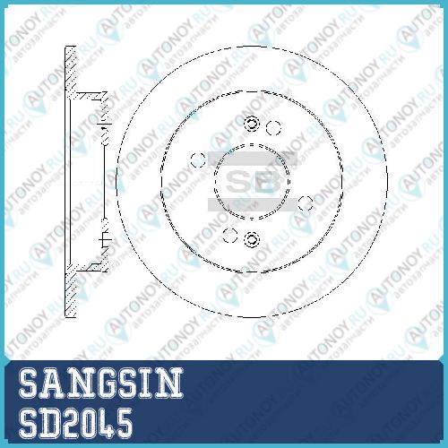 Диск тормозной Hyundai i10 1.0-1.2 08> Kia Picanto 1.0-1.2 04> SD2045