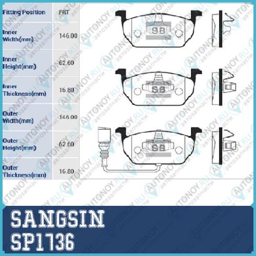 Колодки передние Skoda Octavia (5E) SP1736