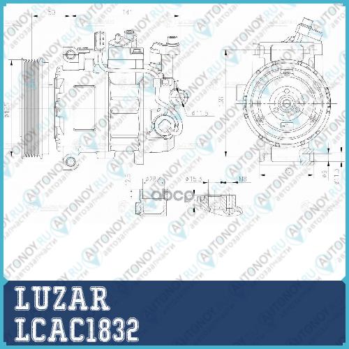 Компрессор кондиц. для а/м Audi A4 (B7)(04-)/A8 (05-)/Q7 (10-)(125mM6PK) LCAC1832