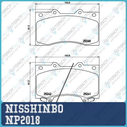 Колодки тормозные дисковые передние Nissan PATROL VI (Y62) NP2018