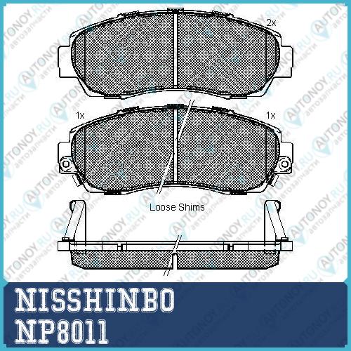 Колодки тормозные дисковые передние Honda CROSSTOUR/ CR-V III  NP8011