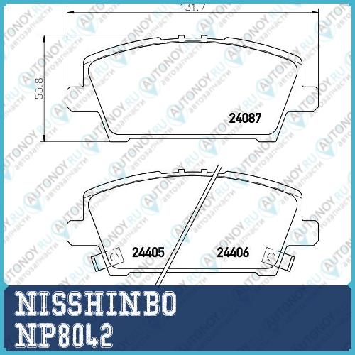 Колодки тормозные дисковые передние Honda CIVIC  NP8042