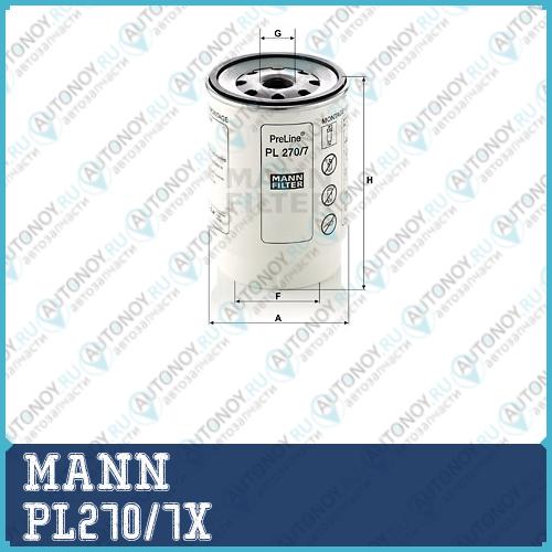 Фильтр топливный к PreLine (КАМАЗ) PL270/7X